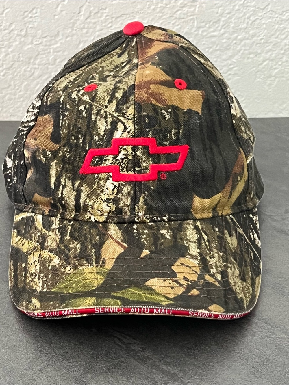 Chevrolet Cap Hat Camouflage Chevy Red Logo Camo -Service Automall Hook & Loop‎